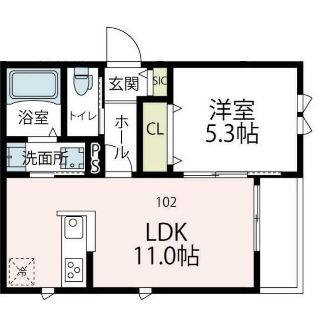 Ｌｉｅｎ　Ｓ＆Ｋ 102号室 間取り