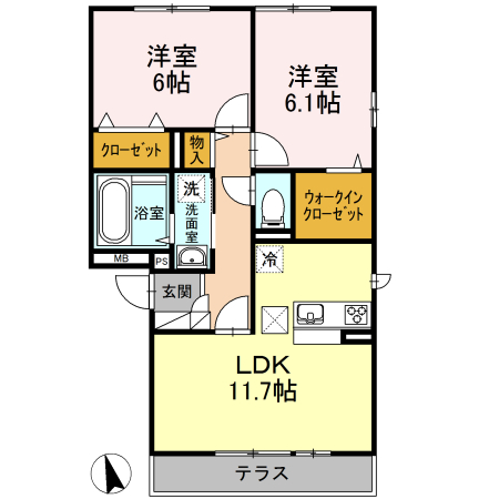 ManoirBlanc 106号室 間取り