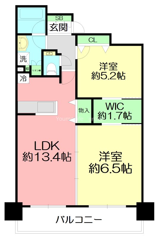 セレストタワー湘南平塚 1404号室 間取り