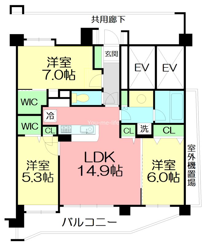 レーベンハイム湘南辻堂 1208号室 間取り