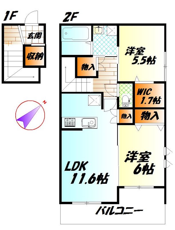 Maison Mitte  202号室 間取り