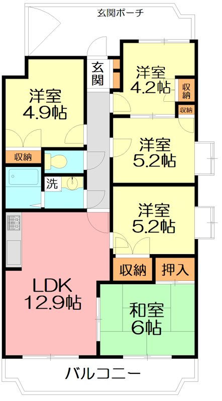 ツインベル・ローズ館 701号室 間取り
