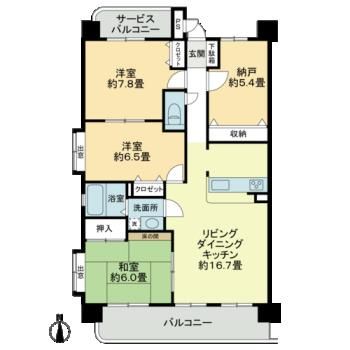 グランシャリオタワー 701号室 間取り