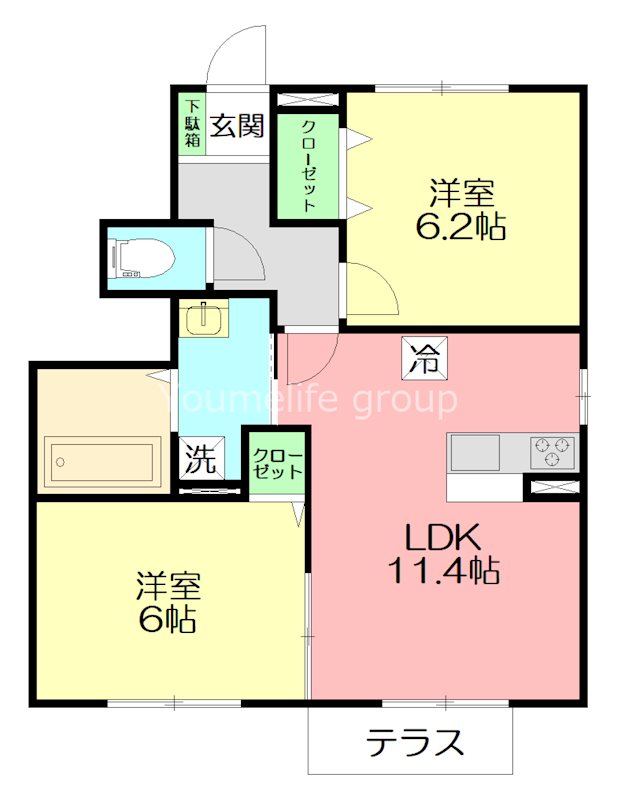 リベルテ　B 101号室 間取り