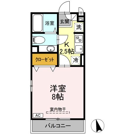 プランドール　Ａ 201号室 間取り