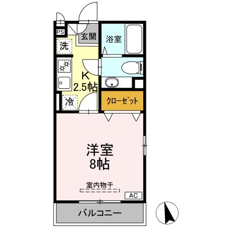 プランドール　Ａ 204号室 間取り