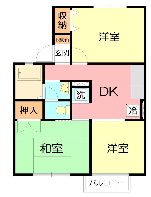 ハイツ須藤Ⅰ 202号室 間取り