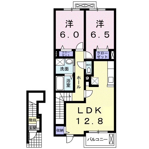 メゾン・ド・フランⅠ 202号室 間取り
