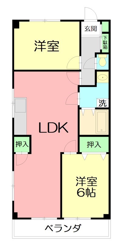ヒルトップカスガ 102号室 間取り