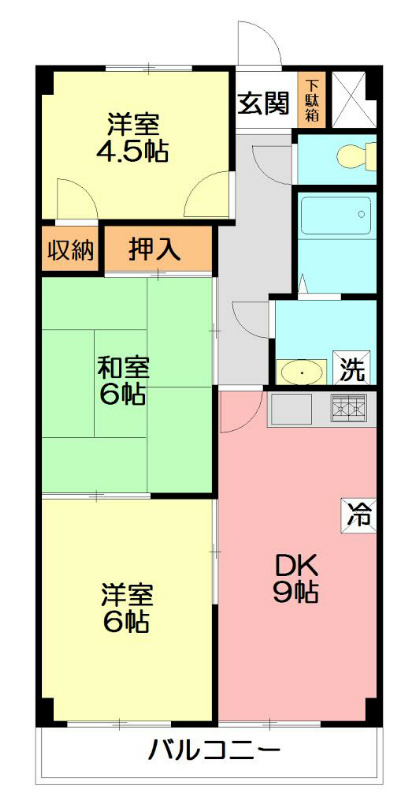 エスポワール若宮 306号室 間取り