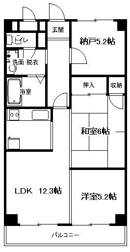 ソシアグリーンオーク 601号室 間取り