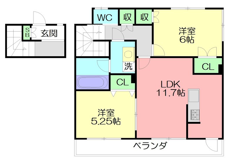 La Luce（ラルーチェ） 201号室 間取り