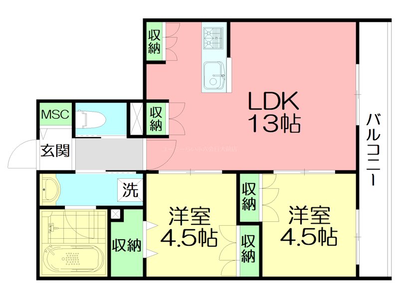 Ｙ&rsquo;ｓ　Ｆ　Ｒｅｓｉｄｅｎｃｅ　Ⅱ 202号室 間取り
