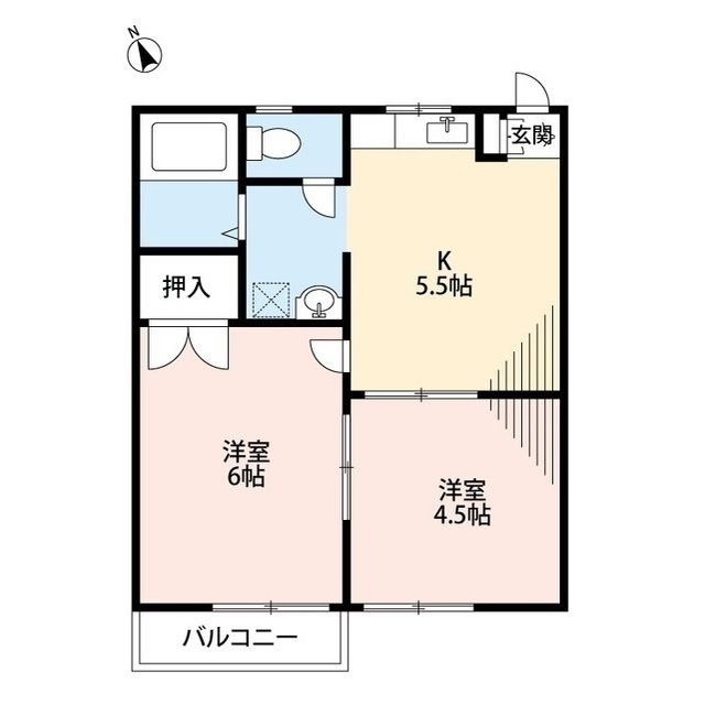 みどりハイツ 202号室 間取り