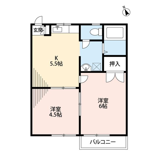 みどりハイツ 201号室 間取り
