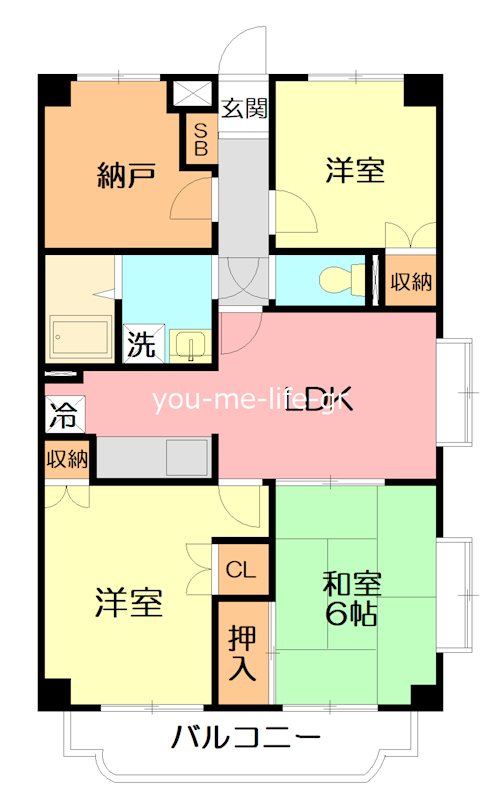 パストラルピア 406号室 間取り