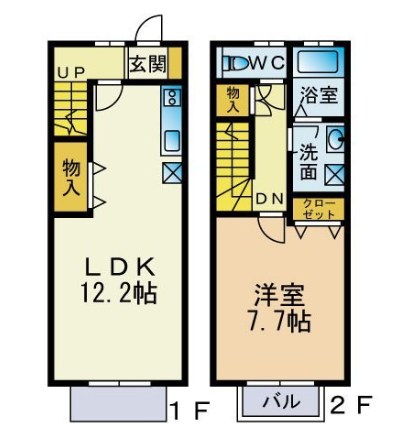 デザインメゾン東海岸北 B号室 間取り