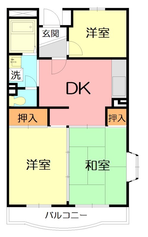 城山松本マンション 301号室 間取り