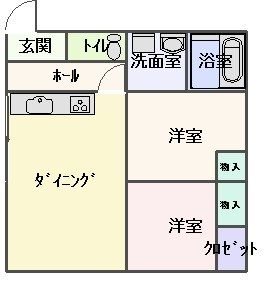 ハワイ荘 203号室 間取り