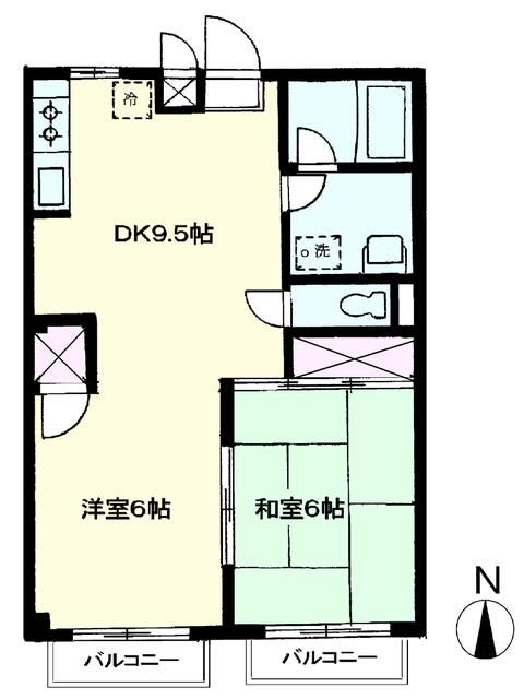 グリーンタウン青山 205号室 間取り