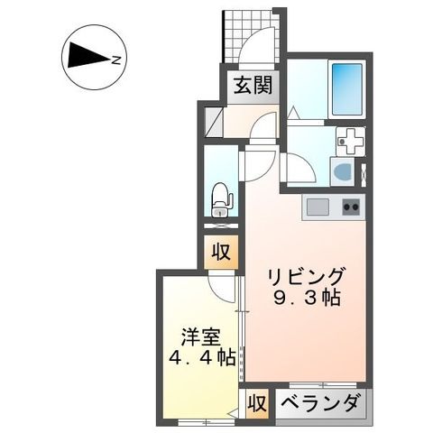 スターテラス善行 101号室 間取り