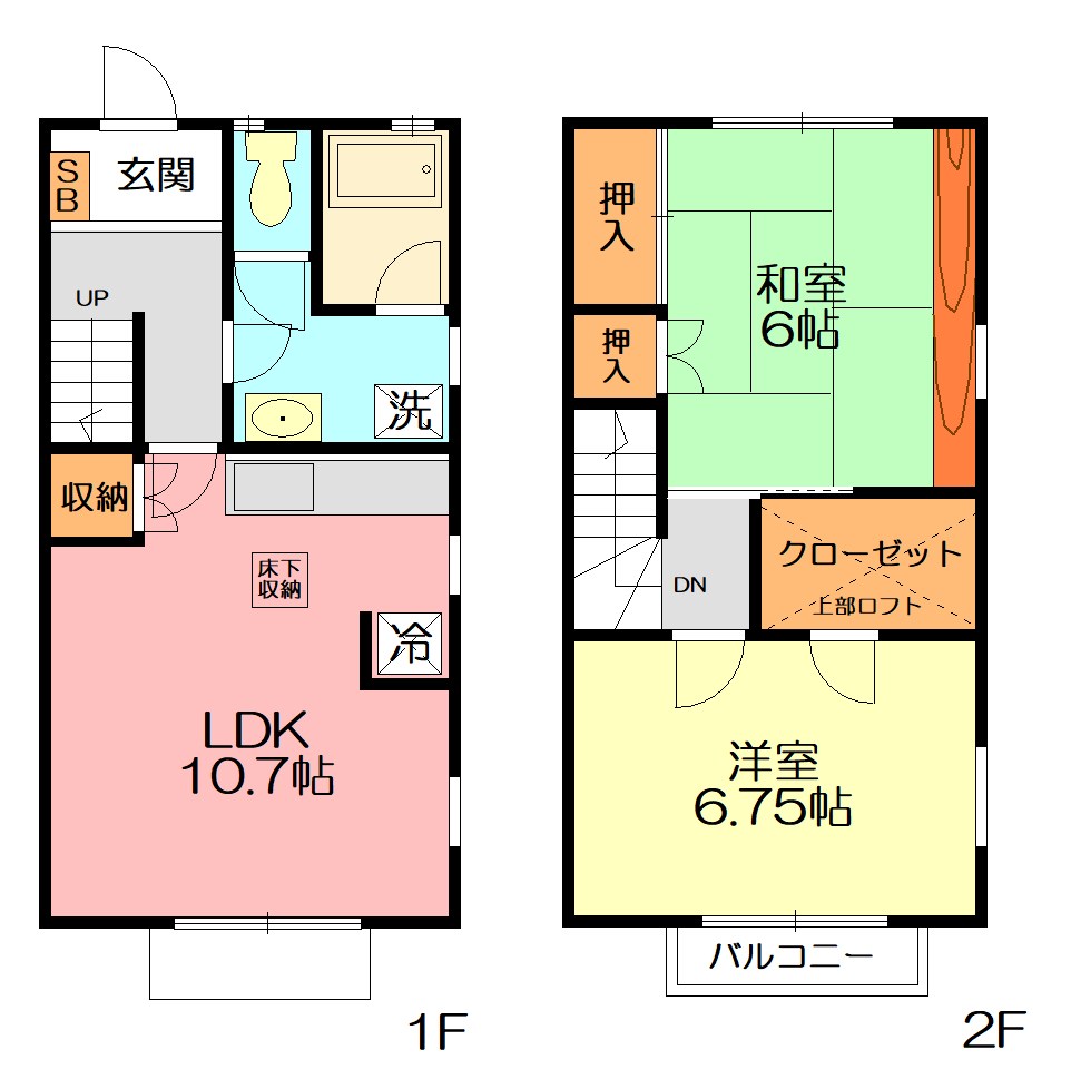 サウスコースト D号室 間取り