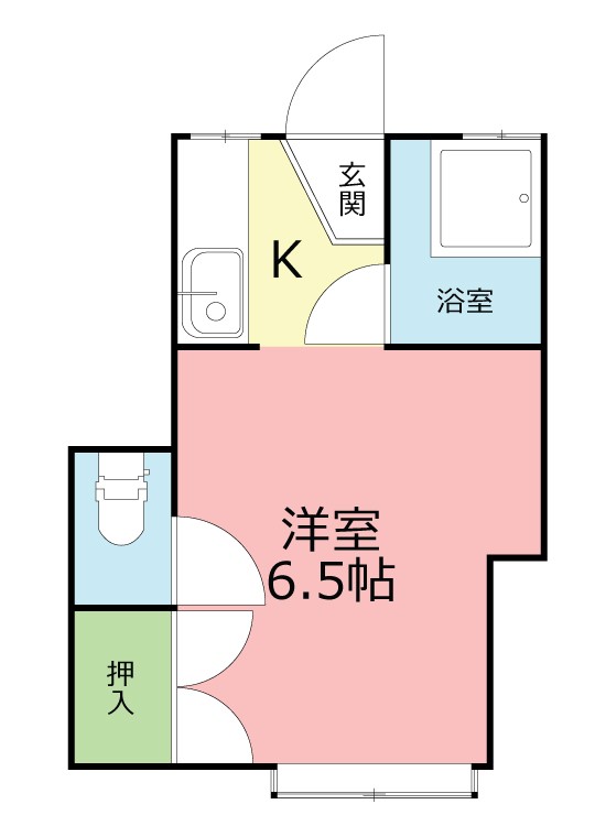 首藤アパート 202号室 間取り