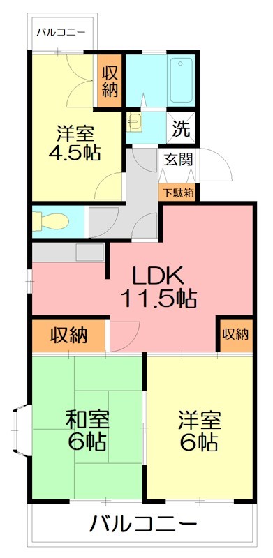 マリナスパジオ 401号室 間取り