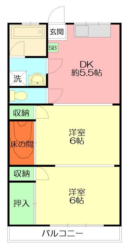 シーサイドコーポ 105号室 間取り