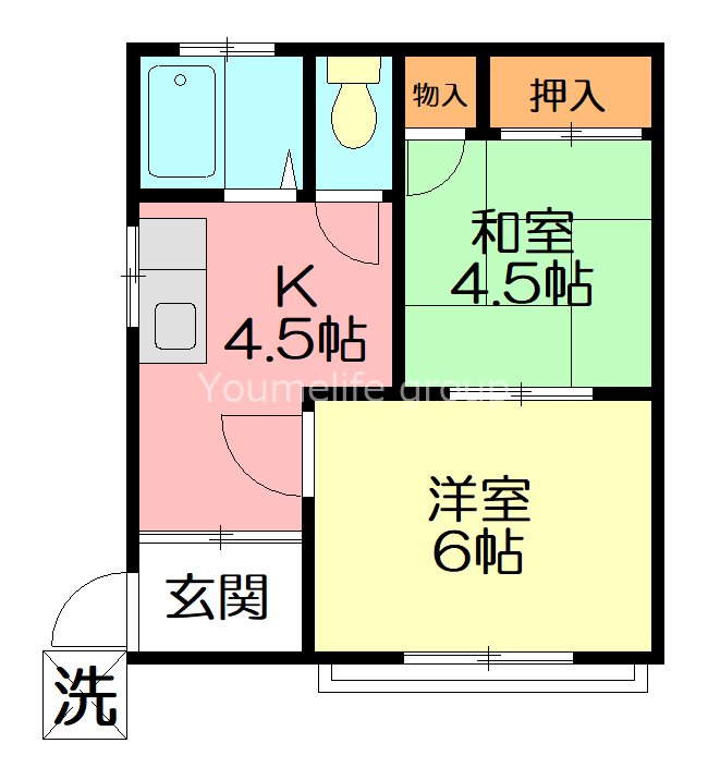 二見荘 101号室 間取り