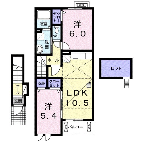 ソレアード ミキB 203号室 間取り