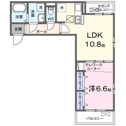ルラック B 102号室 間取り