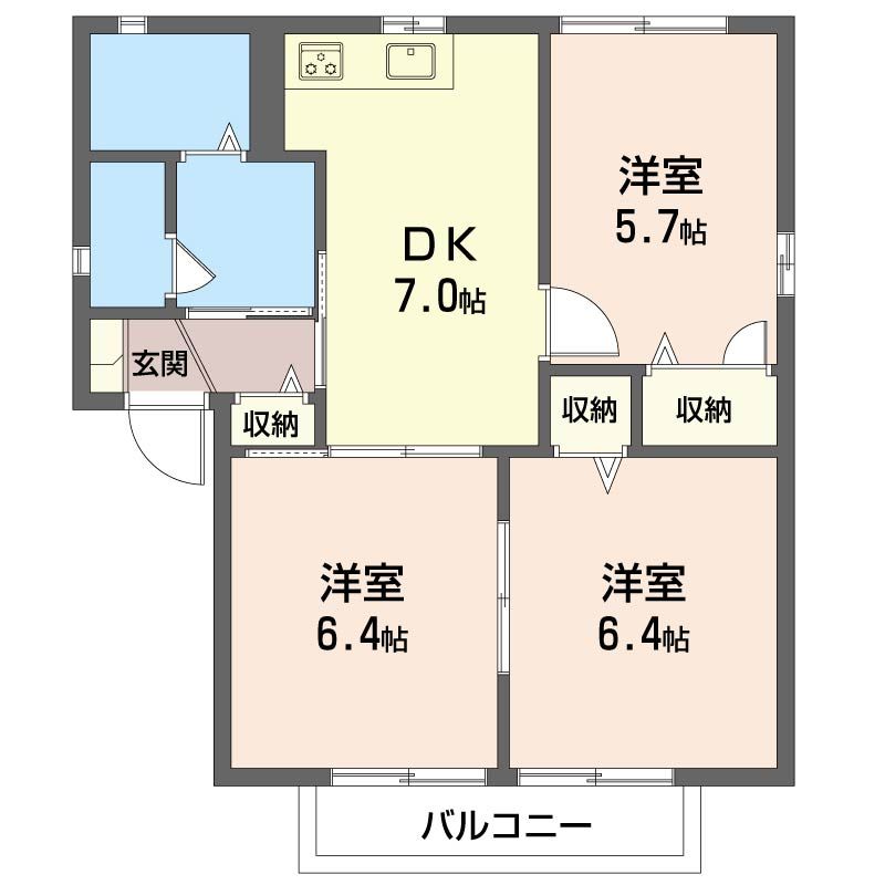 セトル湘南Ⅱ 201号室 間取り