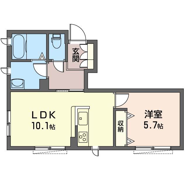 虹 102号室 間取り