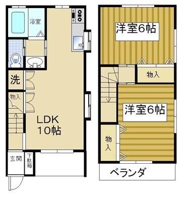 村岡東第１小塚テラス 1-2F号室 間取り
