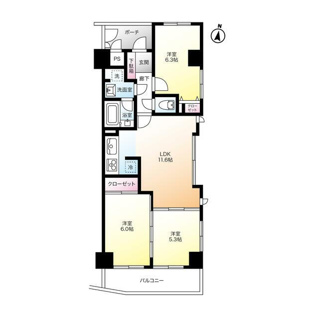 ヴィサージュ湘南平塚 701号室 間取り