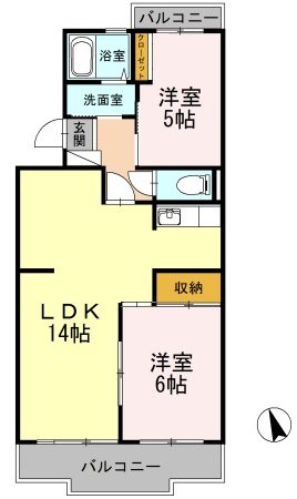 ハビテーションWADA 306号室 間取り