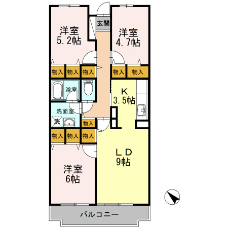 ハイドランジア 203号室 間取り