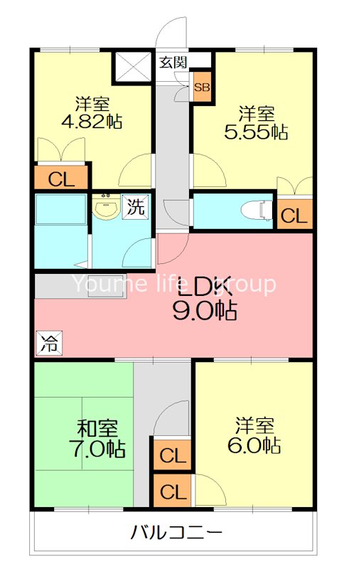 フラットハガ 104号室 間取り
