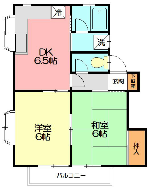 安西ハイツB 102号室 間取り