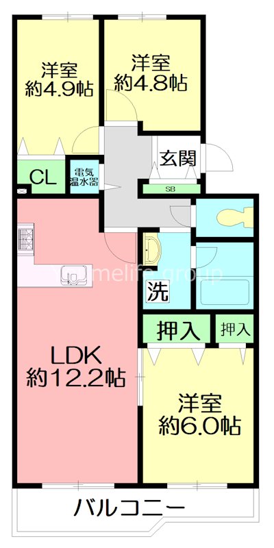 エクレール二宮　B棟 523号室 間取り