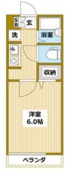 Ｖｉｌｌａ５１０　Ｎｏ．６ 208号室 間取り