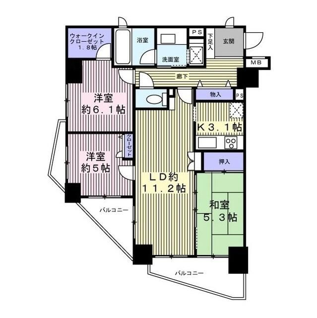 グランティオ平塚（０２０３９７） 9F号室 間取り