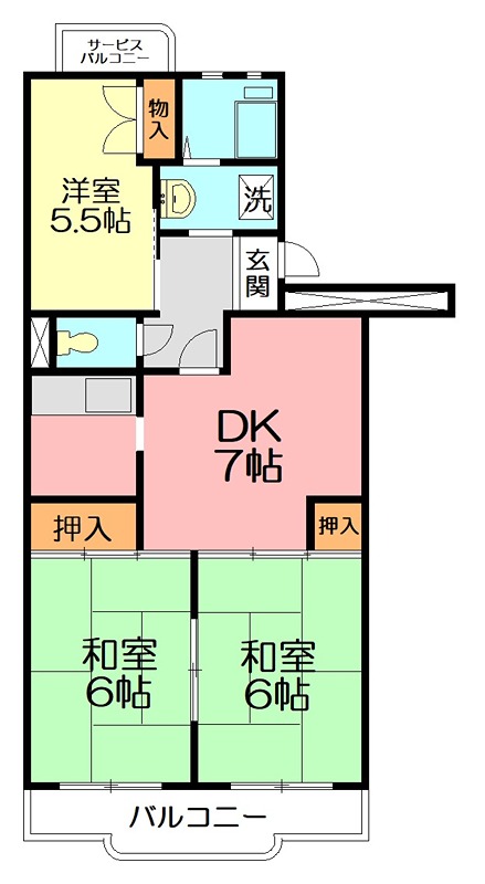エクレール西湘 205号室 間取り