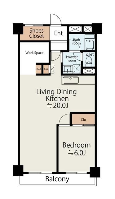 星和平塚宝町ハイツ 703号室 間取り