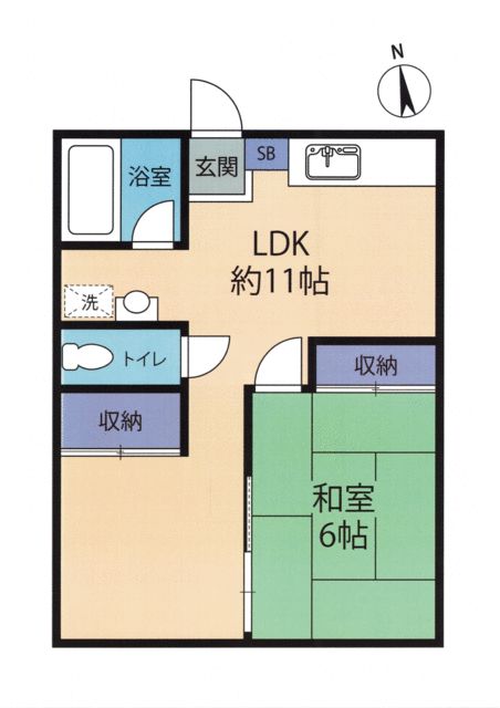 小川コーポ 1F号室 間取り