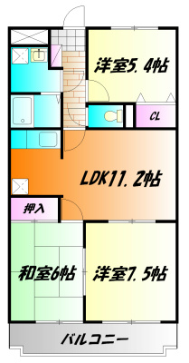 グランシャリオ 202号室 間取り
