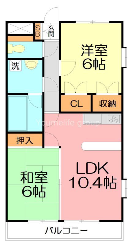 マンションせせらぎ 301号室 間取り