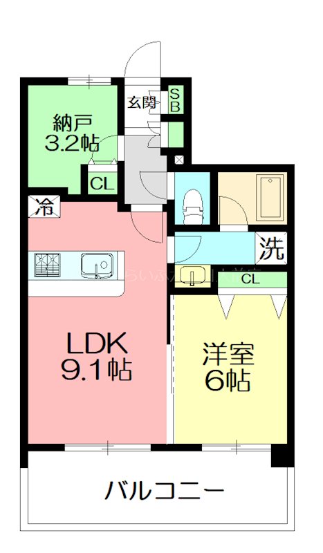 らうらうじ湘南台 1006号室 間取り