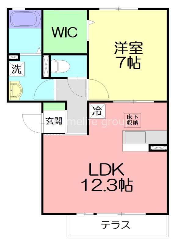 コンフィデンテⅡ 102号室 間取り